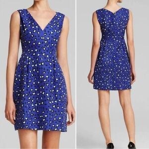 Kate Spade Cyber Cheetah Dawson Dress Fit & Flare Size 2 Blue Cocktail‎ Dress